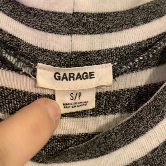 Sleeveless grey & white stripped mid length dress - Picture 2 of 4